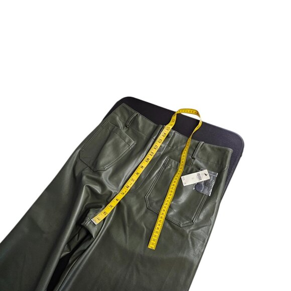 Anthropologie Maeve The Colette Faux-Leather Crop Wide-Leg Pants, Holly, 34 - Picture 9 of 10